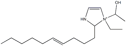 2-(4-Decenyl)-1-ethyl-1-(1-hydroxyethyl)-4-imidazoline-1-ium Struktur
