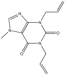 1,3-ジアリル-7-メチル3,7-ジヒドロ-1H-プリン-2,6-ジオン 化学構造式