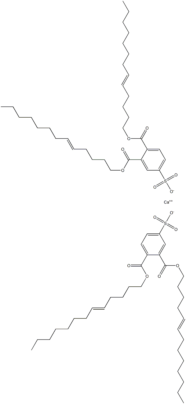Bis[3,4-di(5-tridecenyloxycarbonyl)benzenesulfonic acid]calcium salt Structure