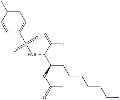 Acetic acid (1R)-1-[(S)-1-(tosylamino)-2-iodo-2-propenyl]octyl ester Structure