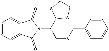 (-)-N-[(S)-2-Benzylthio-1-(1,3-dithiolane-2-yl)ethyl]phthalimide,,结构式