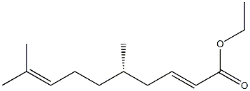 [S,(+)]-5,9-Dimethyl-2,8-decadienoic acid ethyl ester Struktur