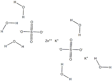 硫酸亜鉛·2カリウム·6水和物 化学構造式