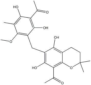 8-Acetyl-6-(3-acetyl-2,4-dihydroxy-5-methyl-6-methoxybenzyl)-3,4-dihydro-2,2-dimethyl-2H-1-benzopyran-5,7-diol
