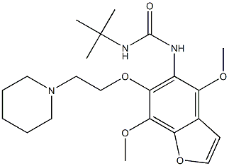 1-[4,7-ジメトキシ-6-(2-ピペリジノエトキシ)ベンゾフラン-5-イル]-3-tert-ブチル尿素 化学構造式