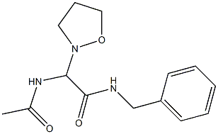 2-アセチルアミノ-2-(イソオキサゾリジン-2-イル)-N-ベンジルアセトアミド 化学構造式