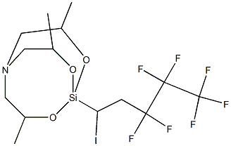 1-(1-ヨード-3,3,4,4,5,5,5-ヘプタフルオロペンチル)-3,7,10-トリメチル-2,8,9-トリオキサ-5-アザ-1-シラビシクロ[3.3.3]ウンデカン 化学構造式