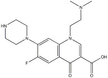 6-Fluoro-1-(2-dimethylaminoethyl)-1,4-dihydro-7-(1-piperazinyl)-4-oxoquinoline-3-carboxylic acid Structure