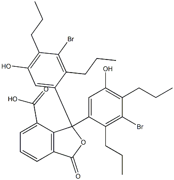 1,1-Bis(3-bromo-5-hydroxy-2,4-dipropylphenyl)-1,3-dihydro-3-oxoisobenzofuran-7-carboxylic acid Structure