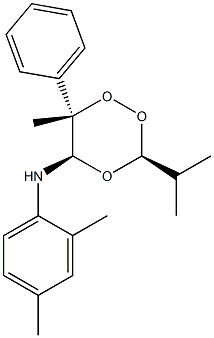 (3S,5R,6S)-3-Isopropyl-5-(2,4-dimethylphenylamino)-6-methyl-6-phenyl-1,2,4-trioxane 结构式