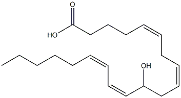 (5Z,8Z,12Z,14Z)-11-ヒドロキシ-5,8,12,14-イコサテトラエン酸 化学構造式