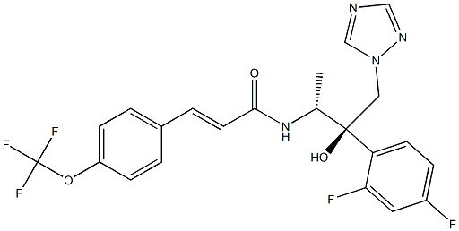 N-[(1R,2R)-2-(2,4-Difluorophenyl)-2-hydroxy-1-methyl-3-(1H-1,2,4-triazol-1-yl)propyl]-3-[4-(trifluoromethoxy)phenyl]propenamide,,结构式