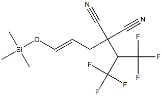 (E)-2-シアノ-2-[1-(トリフルオロメチル)-2,2,2-トリフルオロエチル]-5-(トリメチルシロキシ)-4-ペンテンニトリル 化学構造式