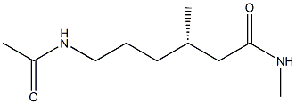 [S,(-)]-6-Acetylamino-N,3-dimethylhexanamide Struktur