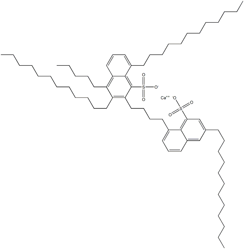Bis(3,8-didodecyl-1-naphthalenesulfonic acid)calcium salt Structure