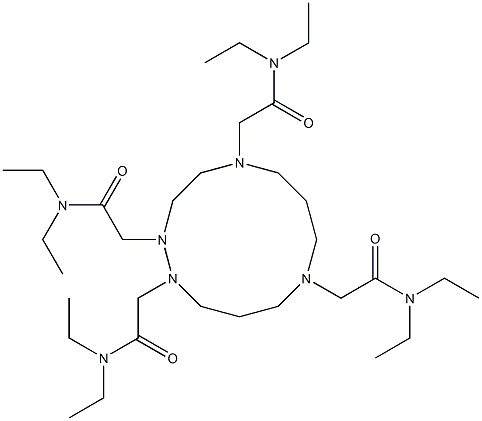 1,4,8,12-Tetrakis[(diethylamino)carbonylmethyl]-1,4,8,12-tetraazacyclododecane Struktur