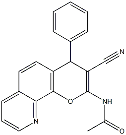 2-(Acetylamino)-4-phenyl-4H-pyrano[3,2-h]quinoline-3-carbonitrile Struktur