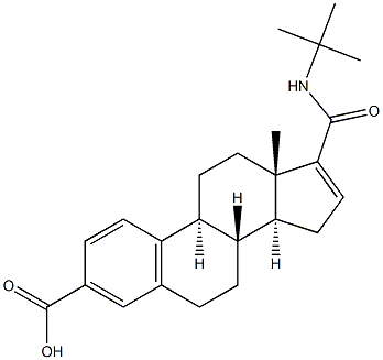 17-(tert-ブチルアミノカルボニル)エストラ-1,3,5(10),16-テトラエン-3-カルボン酸 化学構造式