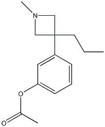 酢酸3-(1-メチル-3-プロピル-3-アゼチジニル)フェニル 化学構造式