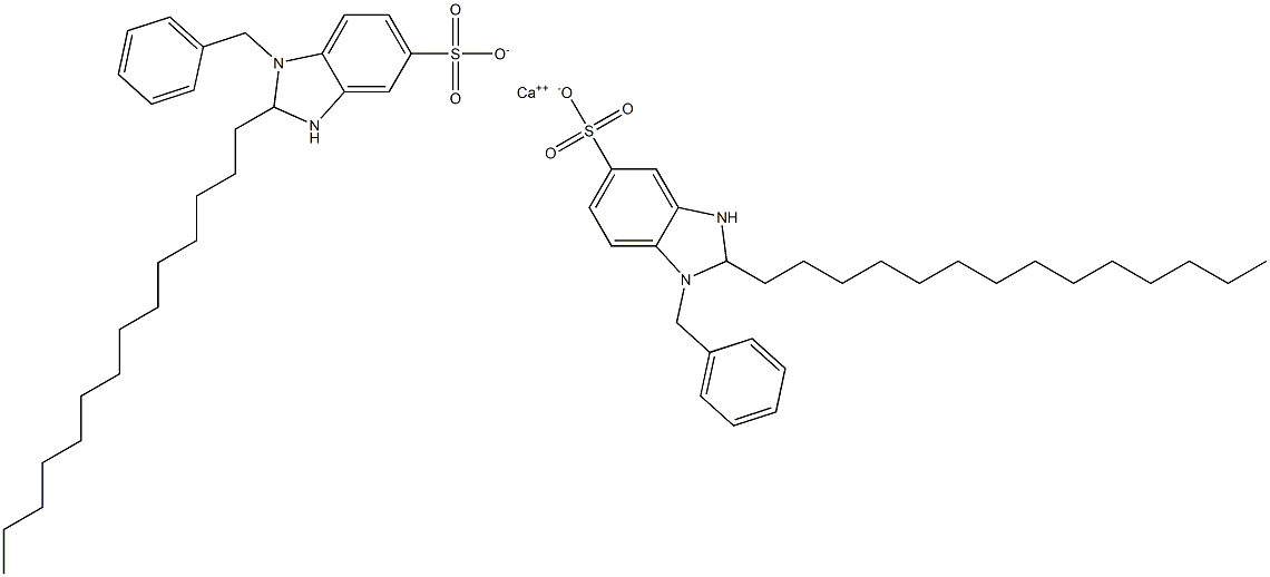 Bis(1-benzyl-2,3-dihydro-2-tetradecyl-1H-benzimidazole-5-sulfonic acid)calcium salt Structure