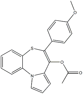 Acetic acid [6-(4-methoxyphenyl)pyrrolo[2,1-d][1,5]benzothiazepin-7-yl] ester Struktur