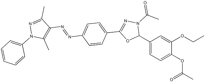4-Acetyl-5-(4-acetoxy-3-ethoxyphenyl)-4,5-dihydro-2-[4-[(3,5-dimethyl-1-phenyl-1H-pyrazol-4-yl)azo]phenyl]-1,3,4-oxadiazole