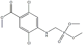 [[[2,5-ジクロロ-4-(メトキシカルボニル)フェニル]アミノ]メチル]ホスホン酸ジメチル 化学構造式