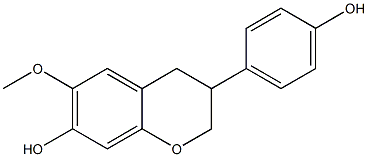 6-メトキシ-3-(4-ヒドロキシフェニル)-3,4-ジヒドロ-2H-1-ベンゾピラン-7-オール 化学構造式