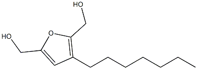 3-ヘプチルフラン-2,5-ジメタノール 化学構造式