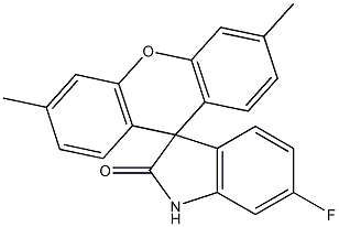 6-フルオロ-3',6'-ジメチルスピロ[3H-インドール-3,9'-[9H]キサンテン]-2(1H)-オン 化学構造式