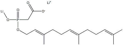 [[[(2E,6E)-3,7,11-トリメチルドデカ-2,6,10-トリエニル]オキシ]リチオオキシホスフィニル]酢酸リチウム 化学構造式