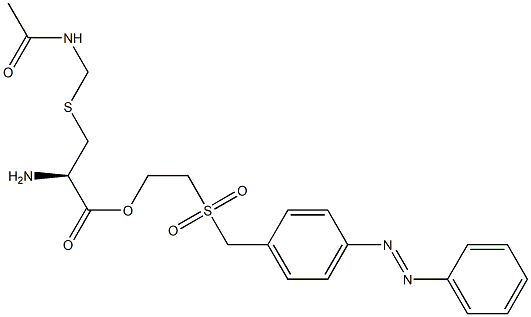 S-[(Acetylamino)methyl]-L-cysteine 2-[[[4-(phenylazo)phenyl]methyl]sulfonyl]ethyl ester Struktur