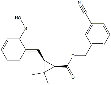 (1R,3S)-2,2-Dimethyl-3-[[(3E)-2,3,4,5-tetrahydro-2-oxothiophen]-3-ylidenemethyl]cyclopropane-1-carboxylic acid-3-cyanobenzyl ester Structure