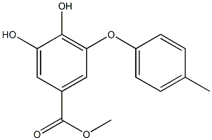 3,4-ジヒドロキシ-5-(4-メチルフェノキシ)安息香酸メチル 化学構造式