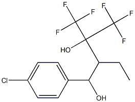 1-(p-Chlorophenyl)-2-ethyl-3-(trifluoromethyl)-4,4,4-trifluoro-1,3-butanediol Struktur