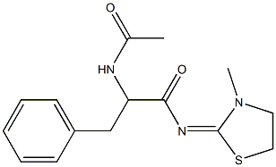 2-Acetylamino-3-phenyl-N-(3-methylthiazolidin-2-ylidene)propionamide