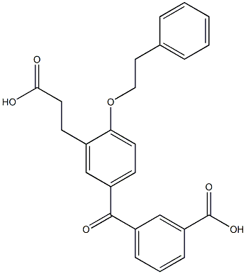 5-(3-Carboxybenzoyl)-2-(2-phenylethoxy)benzenepropanoic acid Structure
