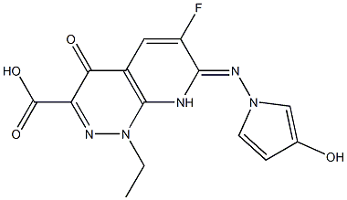 6-Fluoro-1-ethyl-7-(3-hydroxypyrrolizino)-1,4-dihydro-4-oxopyrido[2,3-c]pyridazine-3-carboxylic acid Structure