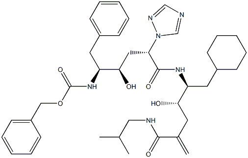(4S,5S)-6-Cyclohexyl-5-[[(2S,4R,5S)-6-phenyl-5-(benzyloxycarbonylamino)-4-hydroxy-2-(1H-1,2,4-triazol-1-yl)hexanoyl]amino]-4-hydroxy-2-methylene-N-(2-methylpropyl)hexanamide|