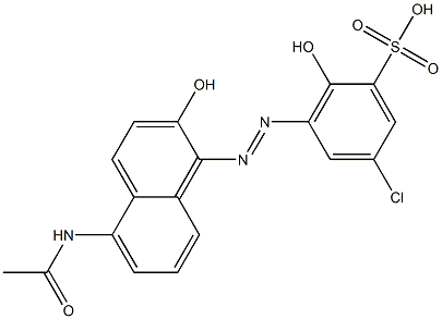 3-(5-Acetylamino-2-hydroxy-1-naphtylazo)-5-chloro-2-hydroxybenzenesulfonic acid Struktur