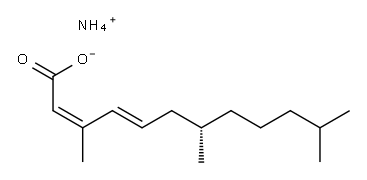 (2Z,4E,7S)-3,7,11-Trimethyl-2,4-dodecadienoic acid ammonium salt Structure