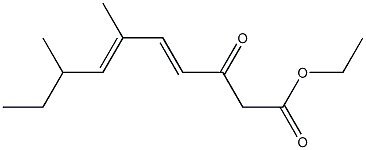 (4E,6E)-6,8-ジメチル-3-オキソ-4,6-デカジエン酸エチル 化学構造式