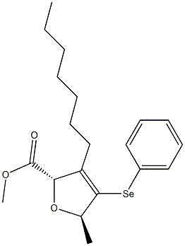 (2S,5R)-3-Heptyl-4-(phenylseleno)-5-methyl-2,5-dihydrofuran-2-carboxylic acid methyl ester 结构式
