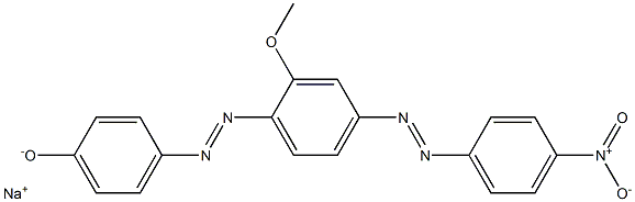 Sodium p-[4-(p-nitrophenylazo)-2-methoxyphenylazo]phenolate 结构式