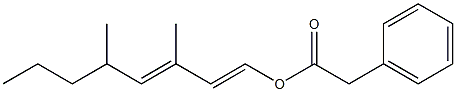Phenylacetic acid 3,5-dimethyl-1,3-octadienyl ester Structure