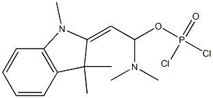 ジクロリドりん酸1-(ジメチルアミノ)-2-(1,3,3-トリメチルインドリン-2-イリデン)エチル 化学構造式