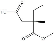 [S,(-)]-2-エチル-2-メチルこはく酸1-メチル 化学構造式