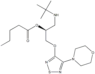 (S)-1-[(1,1-Dimethylethyl)amino]-3-[[4-(morpholin-4-yl)-1,2,5-thiadiazol-3-yl]oxy]-2-propanol valerate Structure