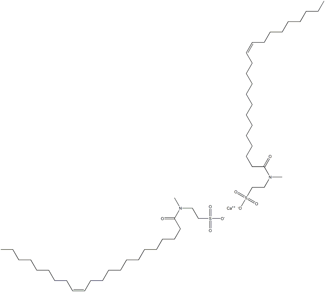 Bis[N-[(Z)-1-oxo-13-docosen-1-yl]-N-methyltaurine]calcium salt Structure
