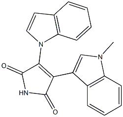 3-(1H-Indol-1-yl)-4-(1-methyl-1H-indol-3-yl)-1H-pyrrole-2,5-dione,,结构式